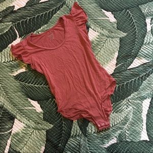 Aerie Ruffle Sleeve Body Suit